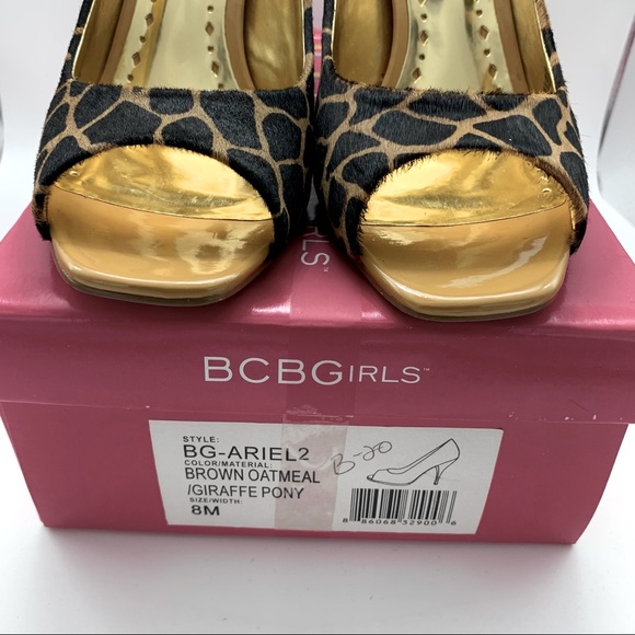 🎉HP🎉 BCBGirls Peep Toe Pumps 8M Ariel Giraffe - Picture 6 of 7